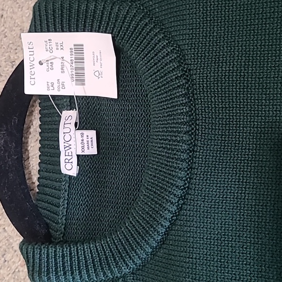 NWOT Crewcuts for J. Crew Kids/Women's intarsia heritage cotton crewneck sweater - Picture 3 of 4